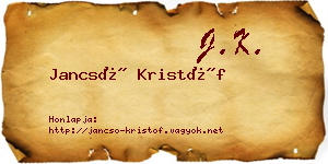 Jancsó Kristóf névjegykártya