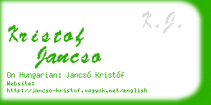kristof jancso business card