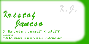 kristof jancso business card